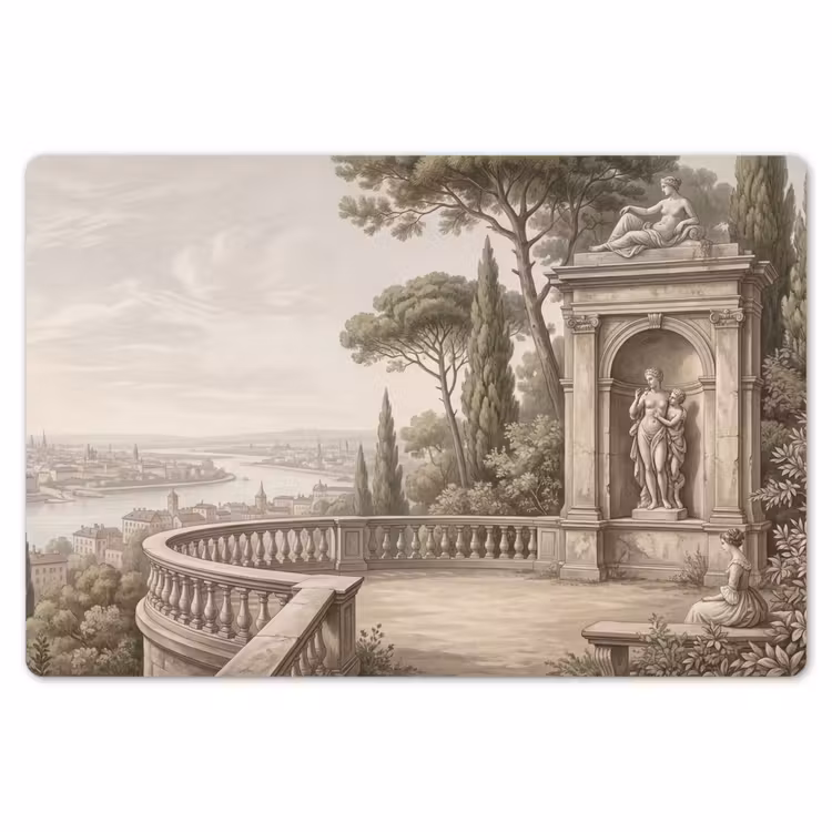 Terras - Stad - Uitzicht - Rivier Placemat vinyl groot -zzsfeer1_Kitchenyeah-website