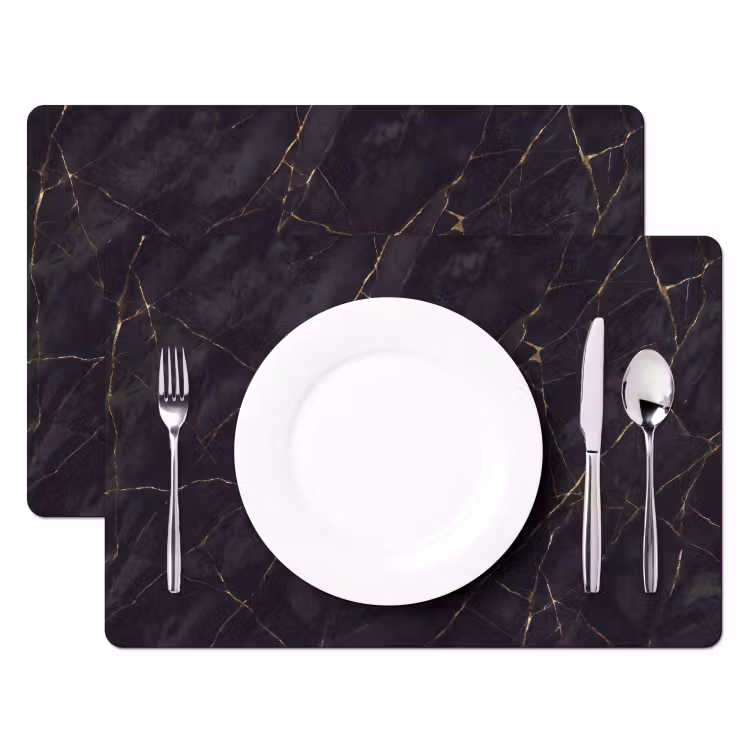 Textuur - Gouden lijnen - Abstract - Modern - Zwart Placemat vinyl groot -zzsfeer2_Kitchenyeah-website