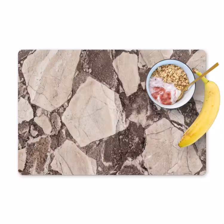 Textuur - Marmer - Abstract - Beige - Bruin Placemat vinyl groot -zzzproduct_Kitchenyeah-website