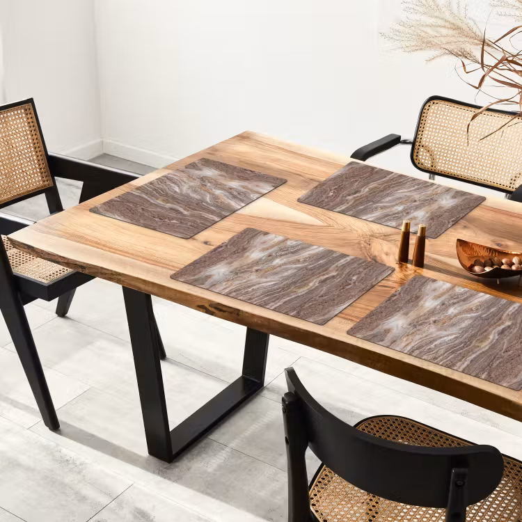 Textuur - Steen - Abstract - Beige Placemat vinyl groot -zzsfeer4_Kitchenyeah-website