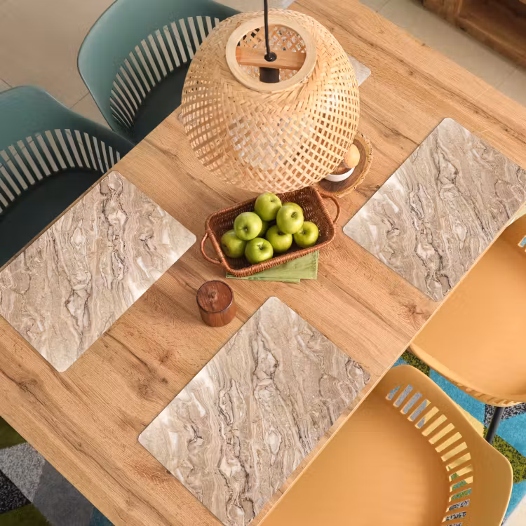 Textuur - Aders - Abstract - Modern - Beige Placemat vinyl groot -zzsfeer5_Kitchenyeah-website