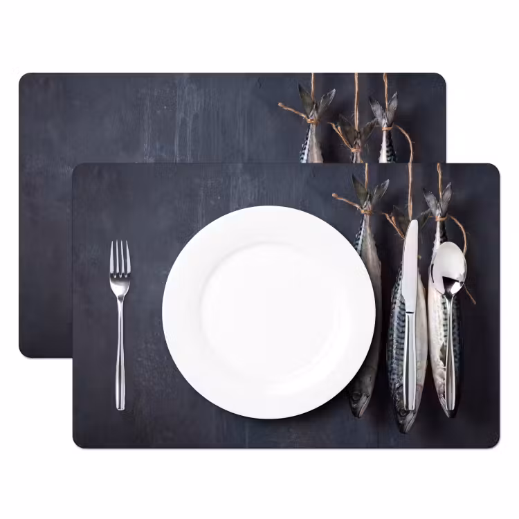 Placemat - 6 pieces - Three Fish - Rope - Drie vissen - Touw Placemat vinyl groot