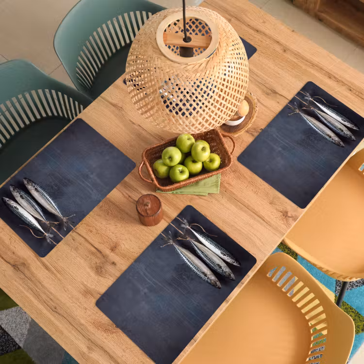 Placemat - 6 pieces - Three Fish - Rope - Drie vissen - Touw Placemat vinyl groot