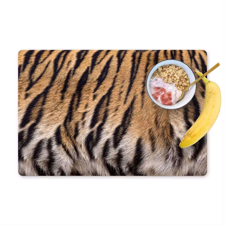 Tijgervacht - Klassiek - Zwart Placemat vinyl groot -zzzproduct_Kitchenyeah-website