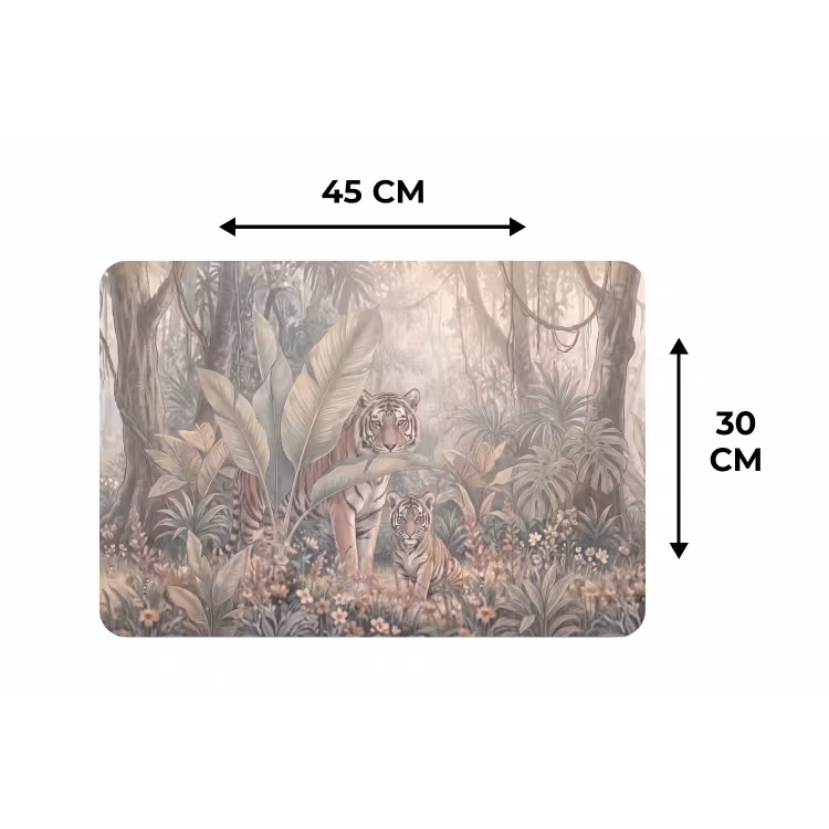 Tijger - Welp - Jungle - Illustratie - Dieren Placemat vinyl groot -specs