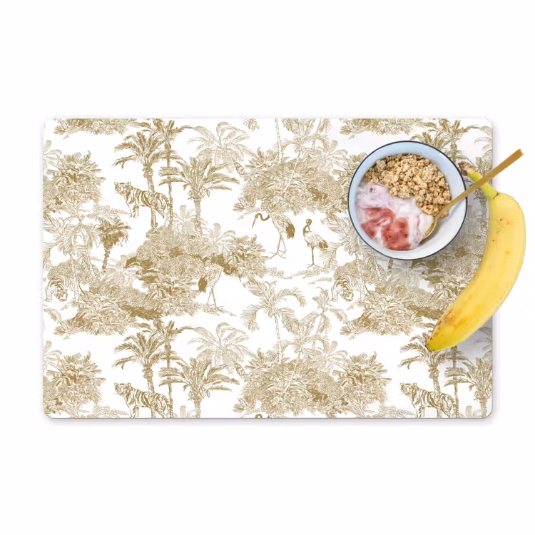 Tijger - Jungle - Vogel - Beige Placemat vinyl groot 368 -zzzproduct_Kitchenyeah-website