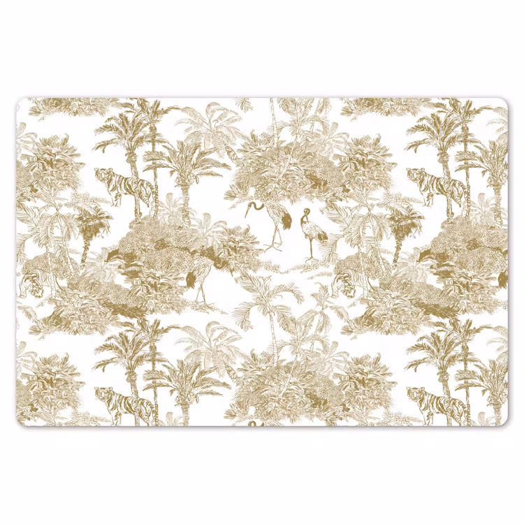 Tijger - Jungle - Vogel - Beige Placemat vinyl groot 368 -zzsfeer1_Kitchenyeah-website