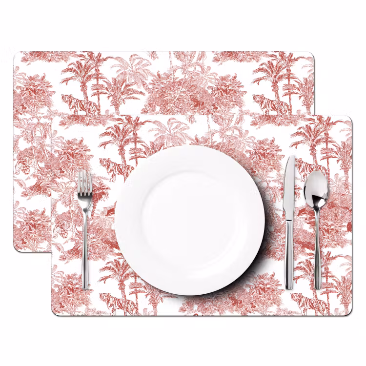 Tijger - Jungle - Natuur - Rood Placemat vinyl groot 368 -zzsfeer2_Kitchenyeah-website