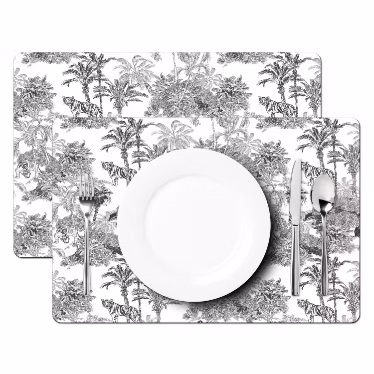 Tijger - Jungle - Patroon - Grijs Placemat vinyl groot 368 -zzsfeer2_Kitchenyeah-website