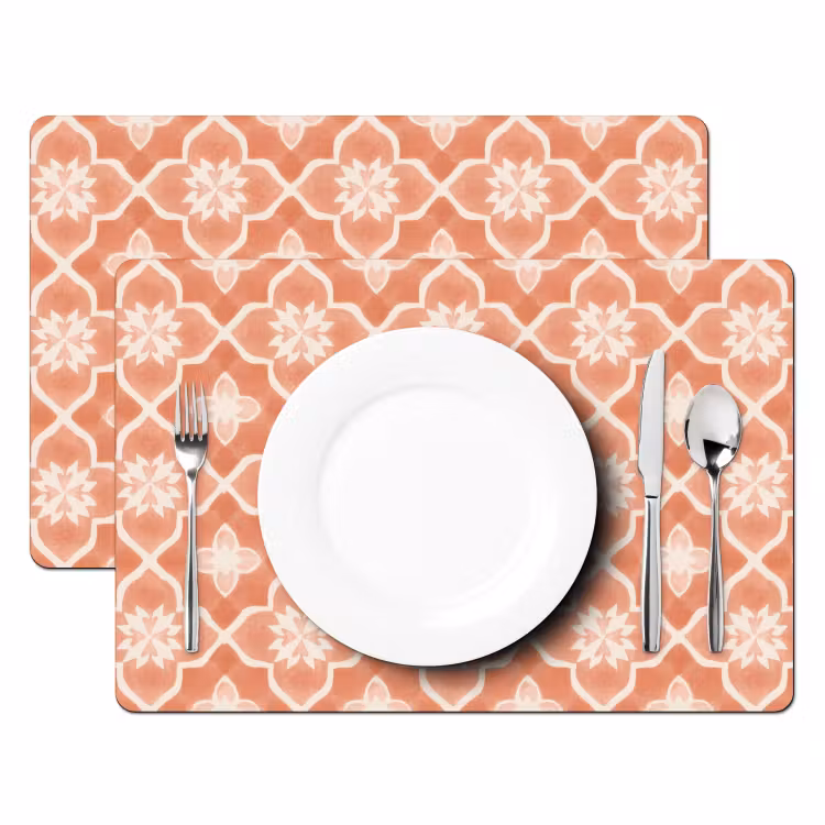 Tegelpatroon - Arabesk - Vintage - Terracotta Placemat vinyl groot 368 -zzsfeer2_Kitchenyeah-website