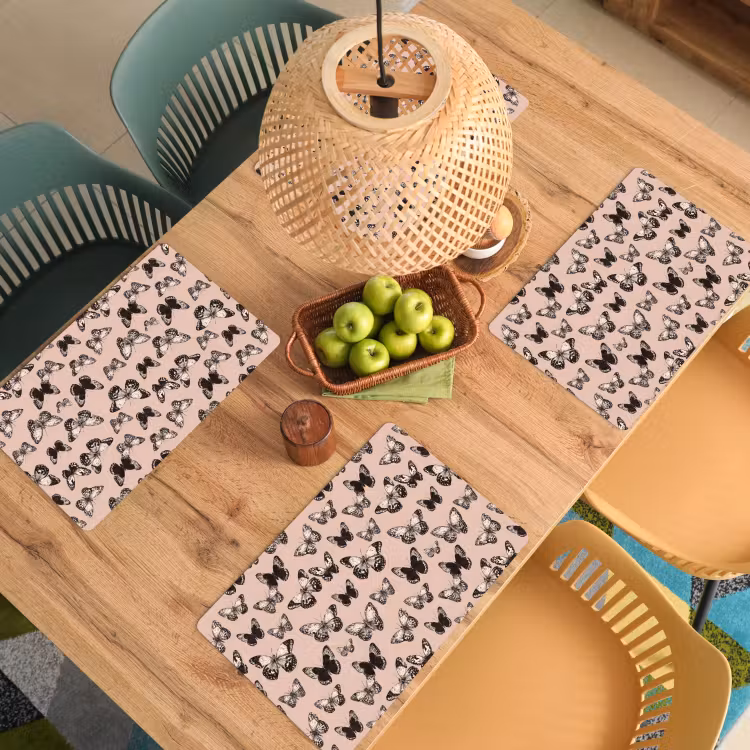 Tijdloos - Vlinders - Perzik Placemat vinyl groot 368 -zzsfeer5_Kitchenyeah-website