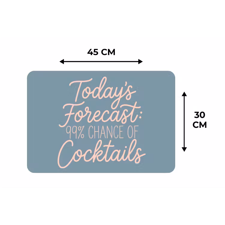 Today's Forecast - Cocktails - Blauw Placemat vinyl groot -specs