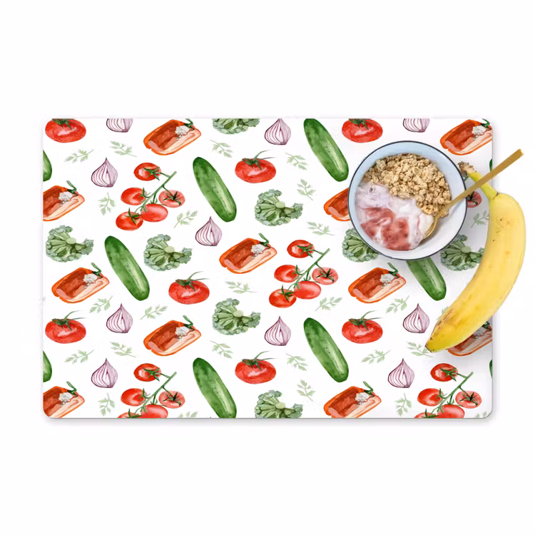 Tomaat - Paprika - Komkommer - Patroon Placemat vinyl groot 368 -zzzproduct_Kitchenyeah-website