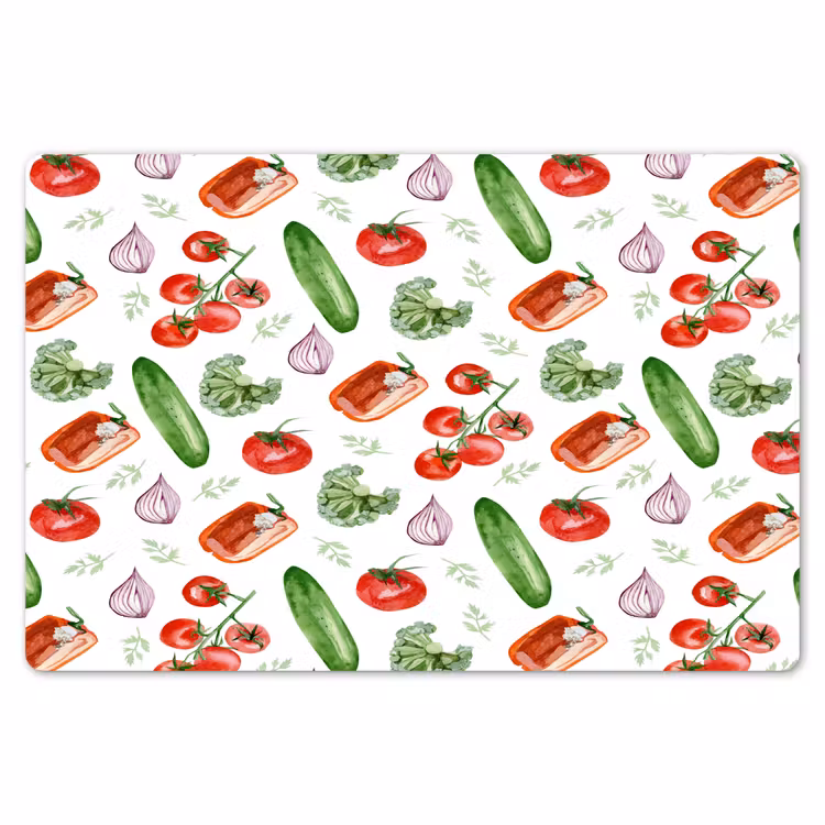 Tomaat - Paprika - Komkommer - Patroon Placemat vinyl groot 368 -zzsfeer1_Kitchenyeah-website