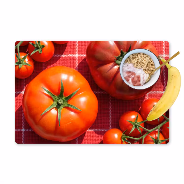 Placemat - 6 pieces - Tomato - Red - Food - Tomaat - Rood - Eten Placemat vinyl groot
