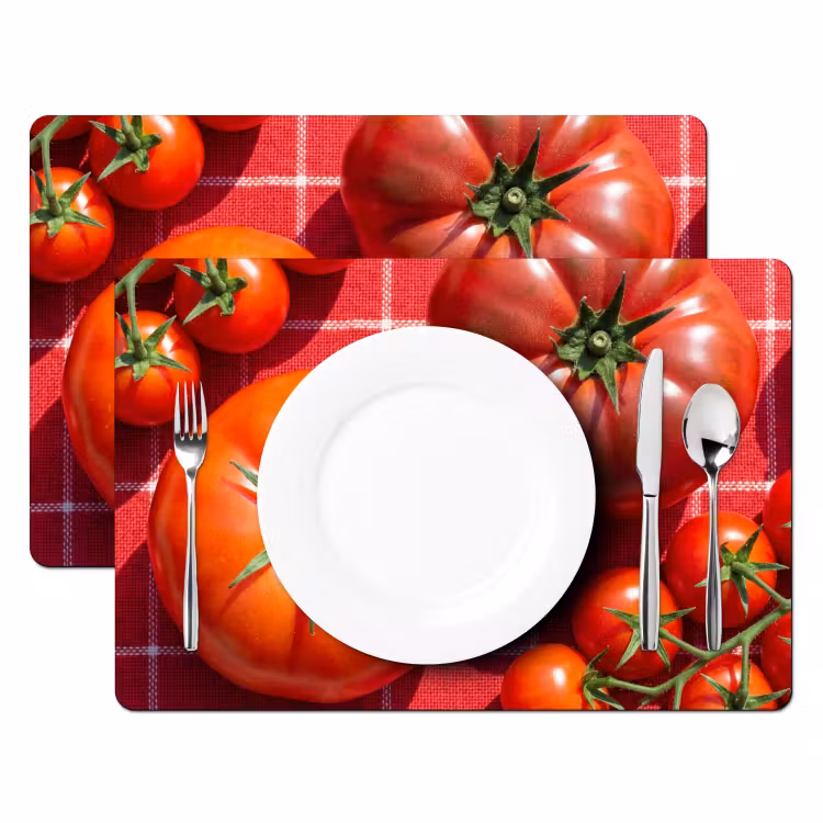 Placemat - 6 pieces - Tomato - Red - Food - Tomaat - Rood - Eten Placemat vinyl groot