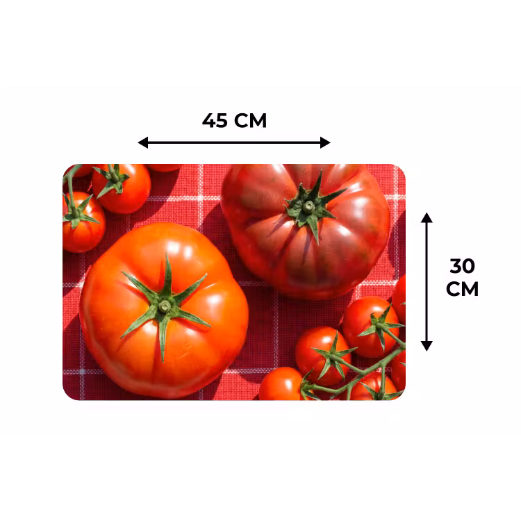 Placemat - 6 pieces - Tomato - Red - Food - Tomaat - Rood - Eten Placemat vinyl groot