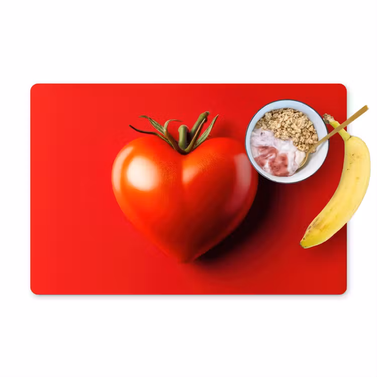 Tomaat - Rood - Hart Placemat vinyl groot -zzzproduct_Kitchenyeah-website