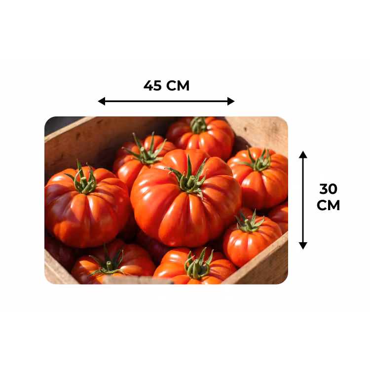 Placemat - 6 pieces - Tomato - Wooden - Crate - Tomaat - Houten - Kist Placemat vinyl groot