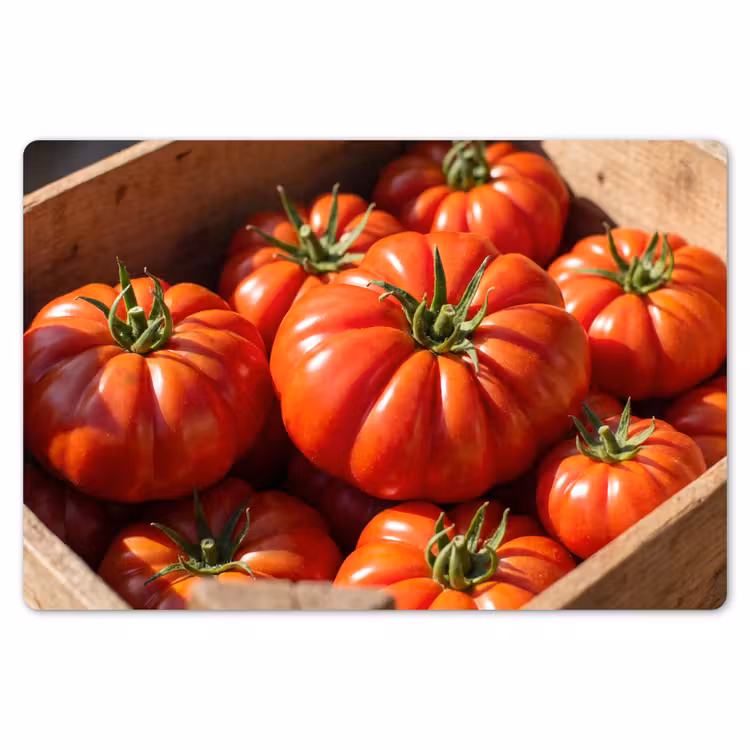 Placemat - 6 pieces - Tomato - Wooden - Crate - Tomaat - Houten - Kist Placemat vinyl groot
