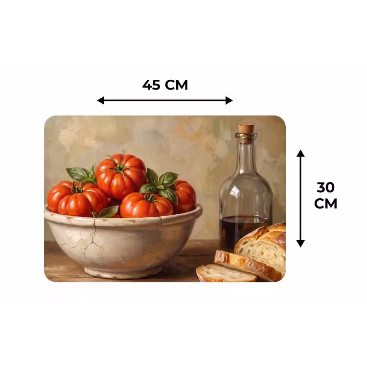 Placemat - 6 pieces - Tomatoes - Bowl - Food - Tomaten - Kom - Eten Placemat vinyl groot