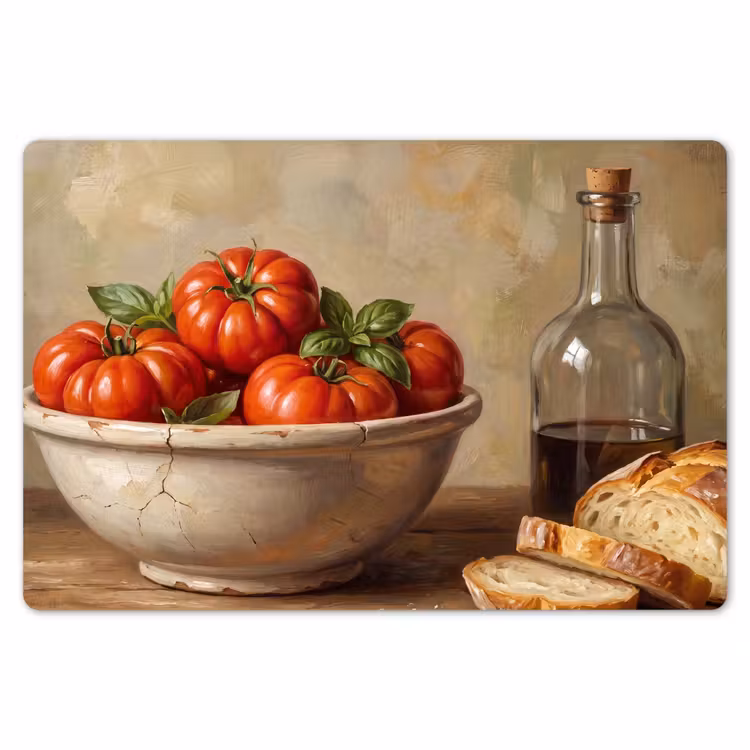 Placemat - 6 pieces - Tomatoes - Bowl - Food - Tomaten - Kom - Eten Placemat vinyl groot