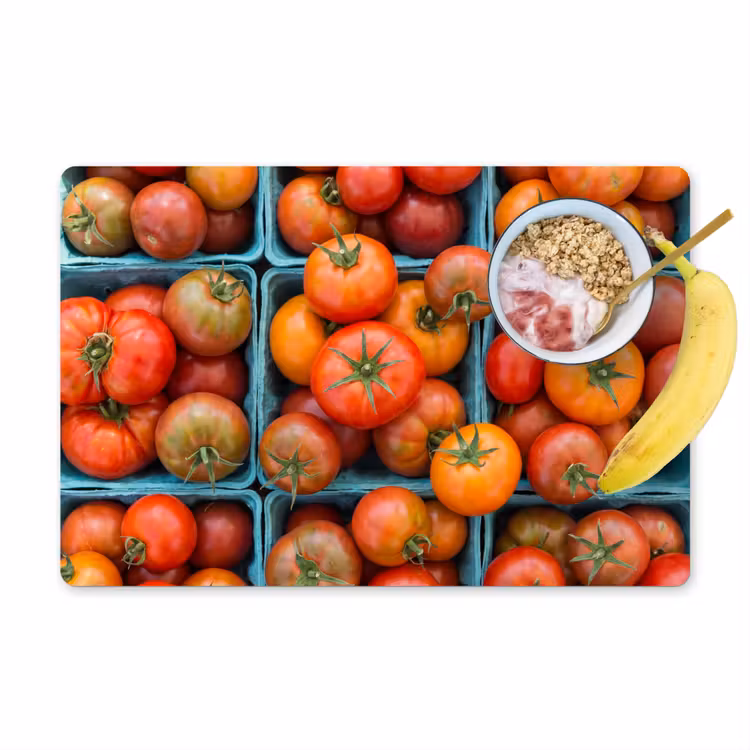 Placemat - 6 pieces - Tomatoes - Food - Colorful - Tomaten - Eten - Kleurrijk Placemat vinyl groot