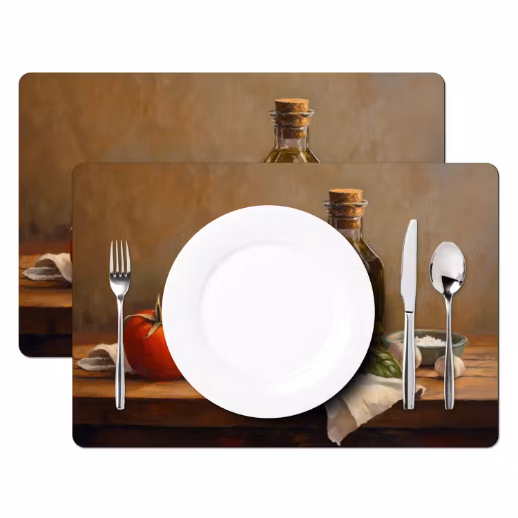 Tomaten - Olijfolie - Stilleven Placemat vinyl groot -zzsfeer2_Kitchenyeah-website