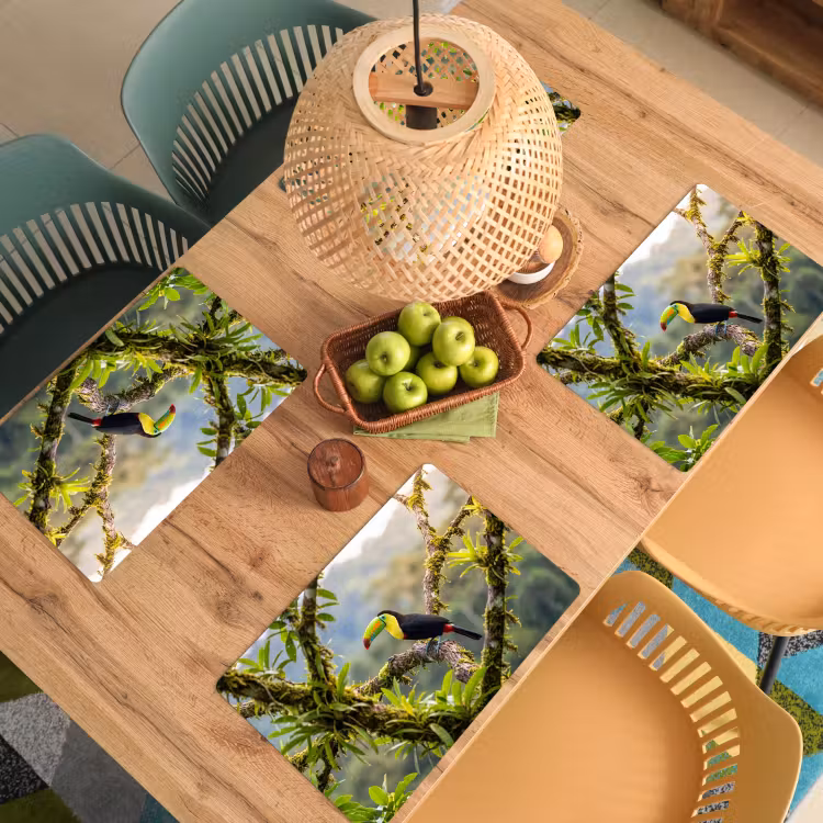 Toekan - Jungle - Natuur - Kleurrijk Placemat vinyl groot -zzsfeer5_Kitchenyeah-website