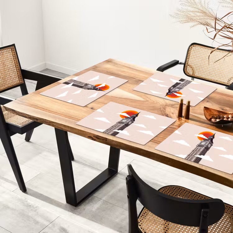 Toren - Klok - Londen - Architectuur - Retro Placemat vinyl groot -zzsfeer4_Kitchenyeah-website