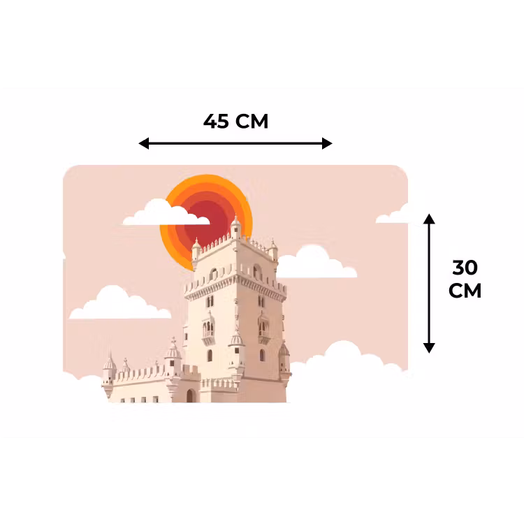 Toren - Rivier - Architectuur - Modern - Oranje Placemat vinyl groot -specs