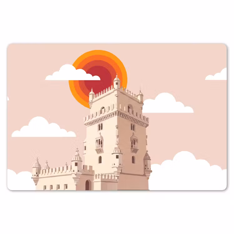 Toren - Rivier - Architectuur - Modern - Oranje Placemat vinyl groot -zzsfeer1_Kitchenyeah-website