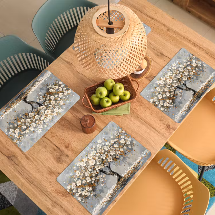 Boom - Goud - Bloemen - Abstract - Kunst Placemat vinyl groot -zzsfeer5_Kitchenyeah-website