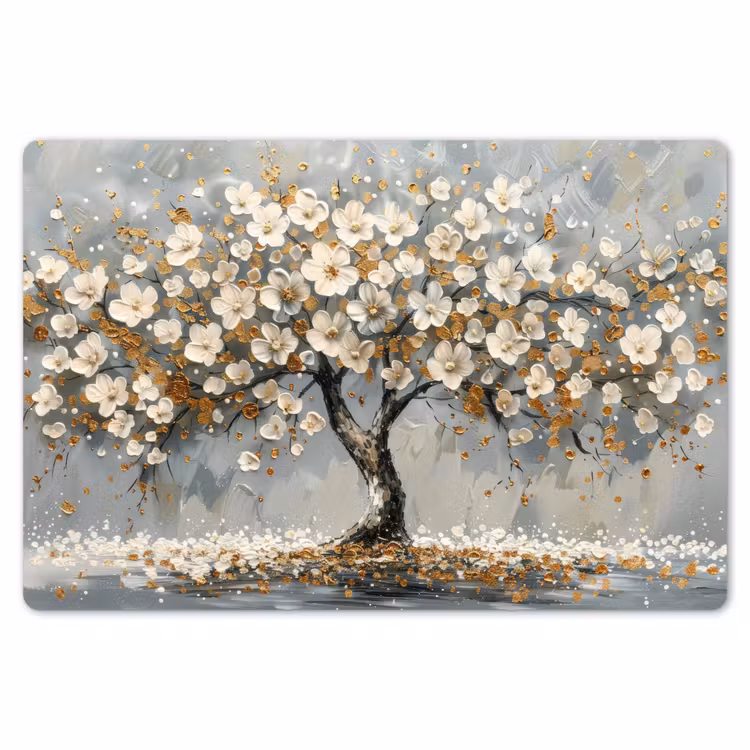 Boom - Goud - Bloemen - Abstract - Kunst Placemat vinyl groot -zzsfeer1_Kitchenyeah-website