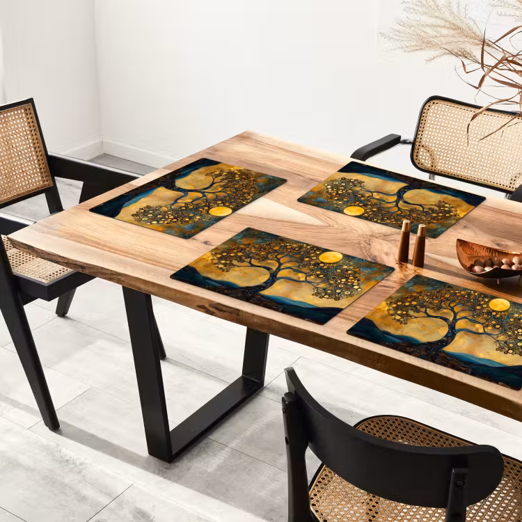 Boom - Industrieel - Abstract - Geel Placemat vinyl groot -zzsfeer4_Kitchenyeah-website