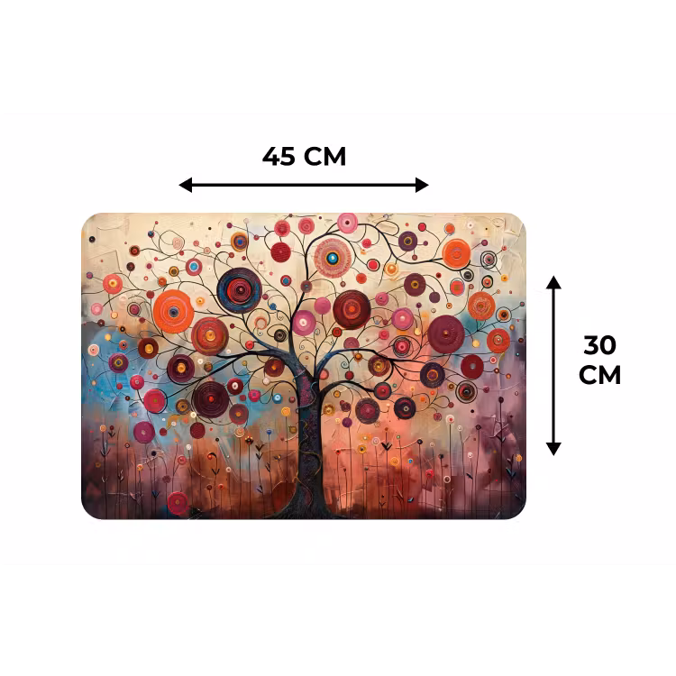Boom - Paars - Abstract - Kunst Placemat vinyl groot -specs