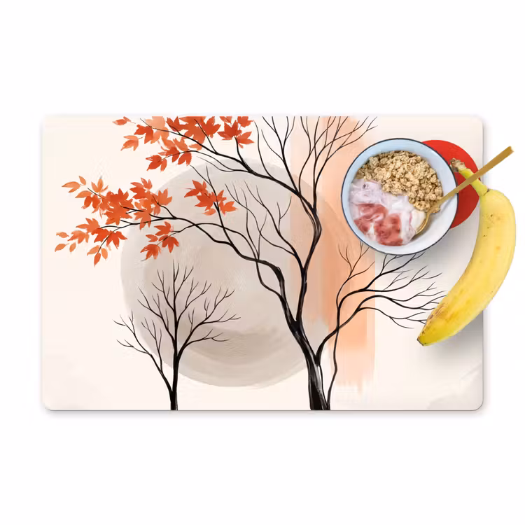 Placemat - 6 pieces - Tree - Red - Abstract - Boom - Rood - Abstract Placemat vinyl groot