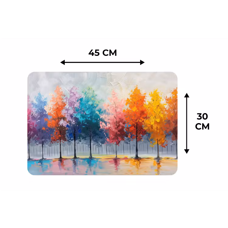 Bomen - Kleurrijk - Natuur - Abstract Placemat vinyl groot -specs