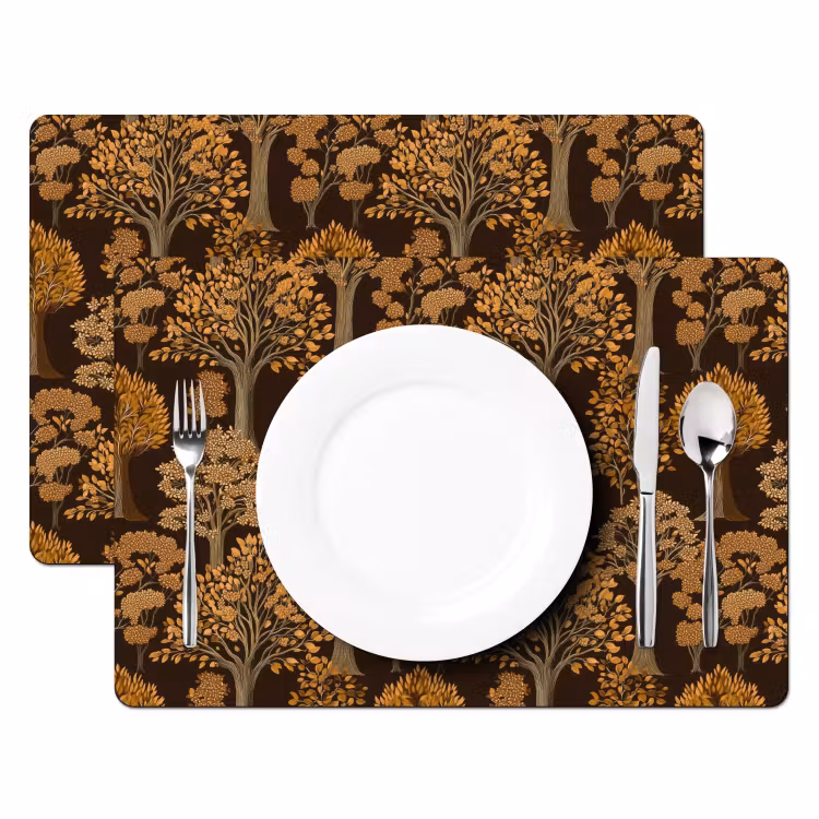 Bomen - Patroon - Bruin Placemat vinyl groot 368 -zzsfeer2_Kitchenyeah-website