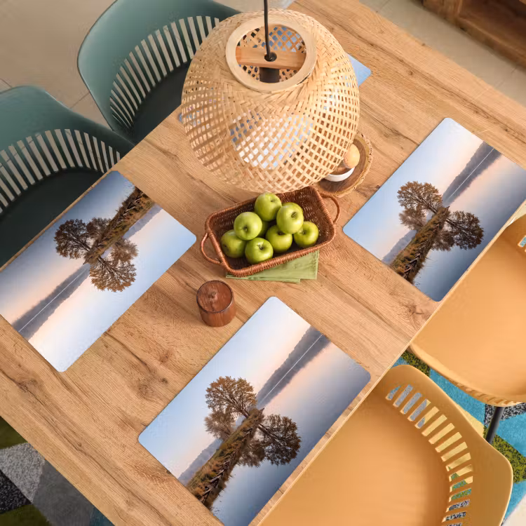 Bomen - Reflectie - Water - Zonsopgang - Serene Placemat vinyl groot -zzsfeer5_Kitchenyeah-website