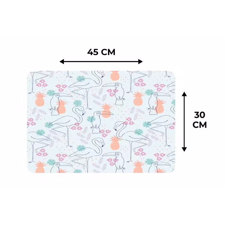 Tropisch - Vogels - Ananas Placemat vinyl groot 368 -specs