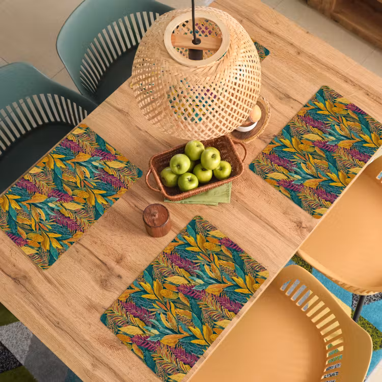 Tropische - Botanisch - Patroon - Kleurrijk - Exotisch Placemat vinyl groot 368 -zzsfeer5_Kitchenyeah-website