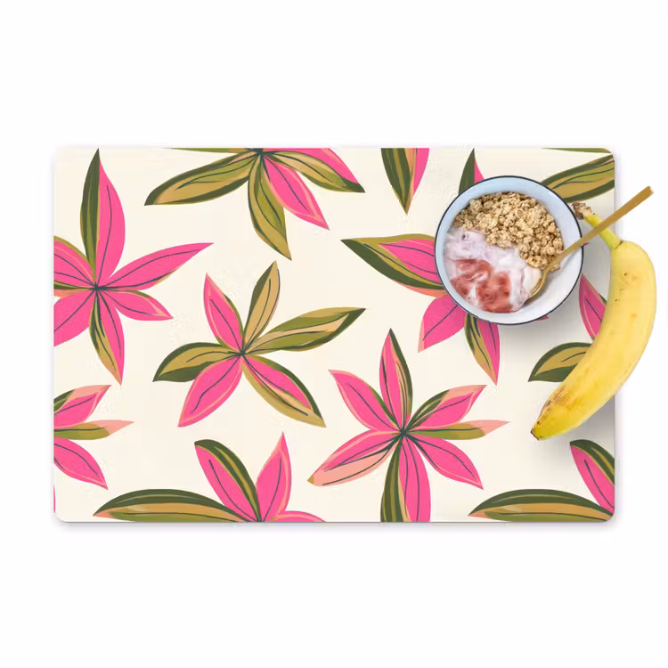 Tropisch - Bloem - Roze Placemat vinyl groot 368 -zzzproduct_Kitchenyeah-website