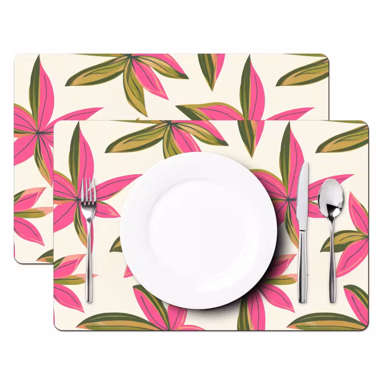 Tropisch - Bloem - Roze Placemat vinyl groot 368 -zzsfeer2_Kitchenyeah-website