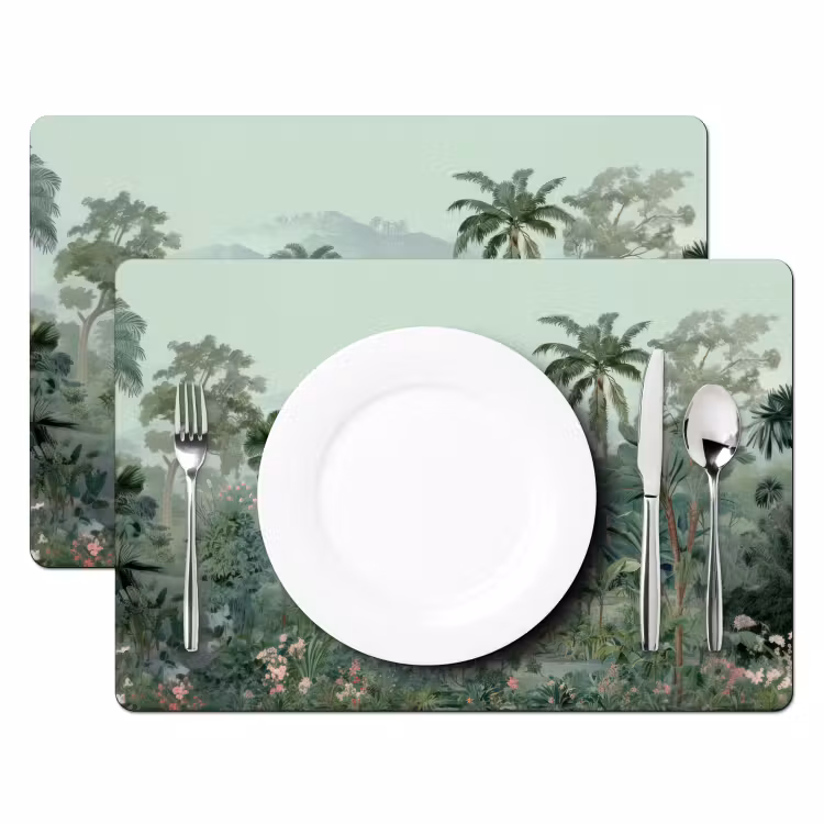 Tropische tuin - Koepelgebouw - Bloemen Placemat vinyl groot -zzsfeer2_Kitchenyeah-website