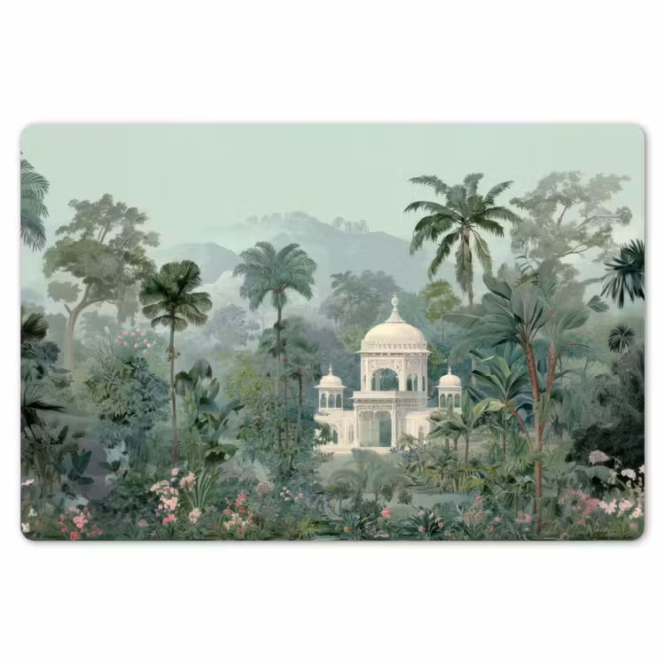 Tropische tuin - Koepelgebouw - Bloemen Placemat vinyl groot -zzsfeer1_Kitchenyeah-website