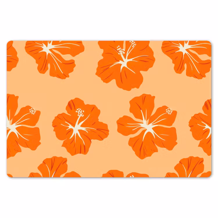 Tropisch - Hibiscus - Oranje Placemat vinyl groot 368 -zzsfeer1_Kitchenyeah-website