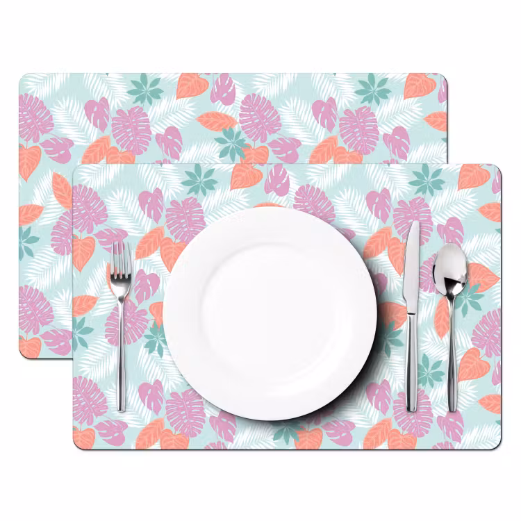 Tropisch - Bladeren - Pastel Placemat vinyl groot 368 -zzsfeer2_Kitchenyeah-website