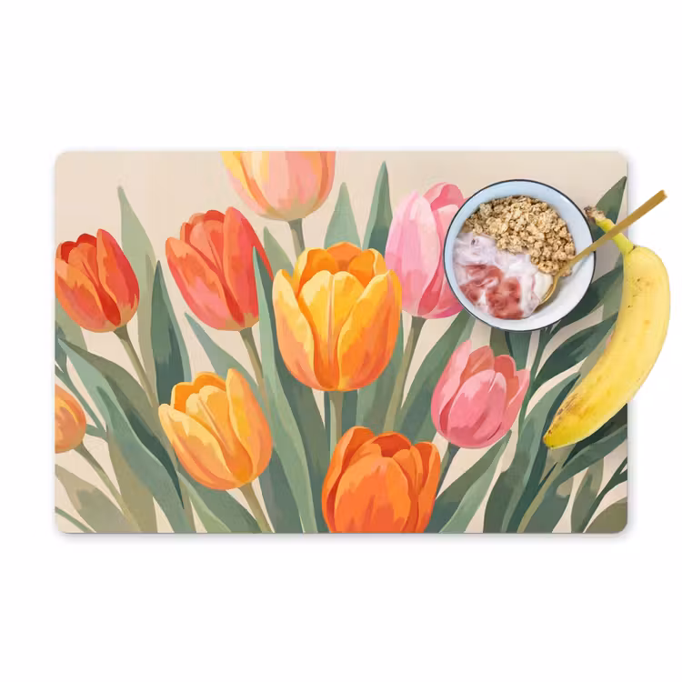 Tulpen - Abstract - Kleurrijk Placemat vinyl groot -zzzproduct_Kitchenyeah-website