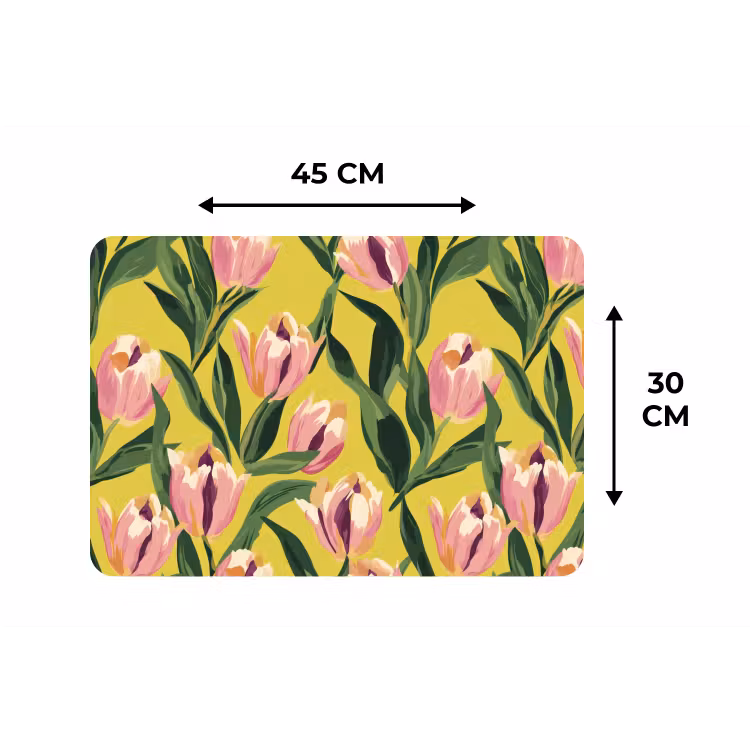 Tulpen - Botanisch - Geel Placemat vinyl groot 368 -specs